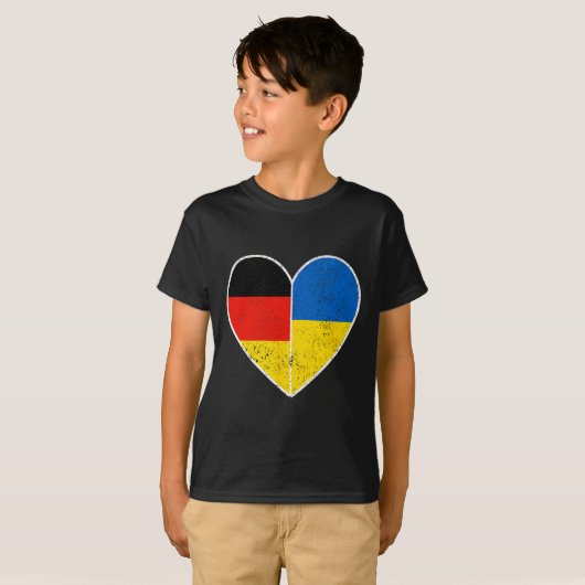 Heart Germany And Ukraine Solidarity Friendship Vi T-shirt (Voorkant volledig)