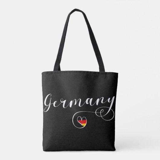 Heart Germany Grocery Bag, Duitse vlag Tote Bag (Achterkant)
