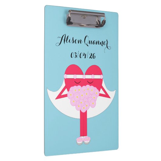 Heart Getting Married Verloving Klembord (Rechts)