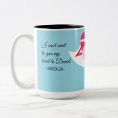 Heart Getting Married Verloving Tweekleurige Koffiemok (Links)