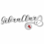 Heart Gibraltar Flag, I Love Gibraltar, Llanitos Sticker (Voorkant)
