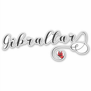 Heart Gibraltar Flag, I Love Gibraltar, Llanitos Sticker
