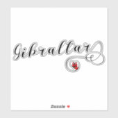 Heart Gibraltar Flag, I Love Gibraltar, Llanitos Sticker (Vel)