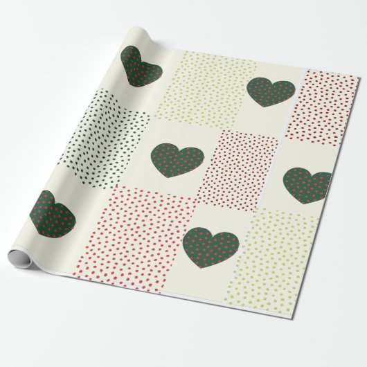 Heart Gift Wrapping Paper Cadeaupapier (Uitgerold)