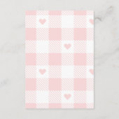 Heart Gingham Franse Teddy Luier Raffle Informatiekaartje (Achterkant)