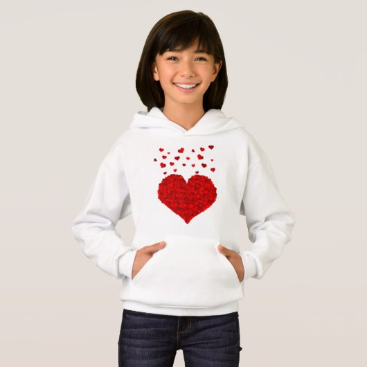 Heart Girl's Pullover Hoodie (Voorkant volledig)