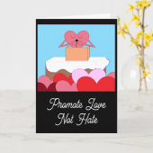 Heart Giving A Speech Over Liefde: Blank Kaart (Gele Bloem)