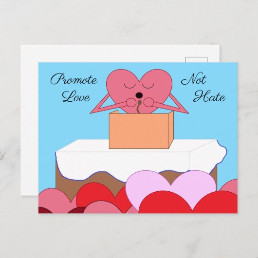 Heart Giving A Speech Over Liefde: Briefkaart (Voorkant / Achterkant)