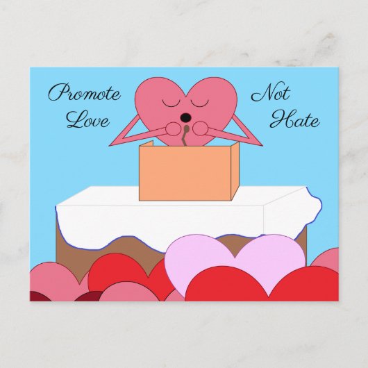 Heart Giving A Speech Over Liefde: Briefkaart (Voorkant)