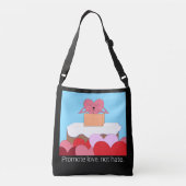 Heart Giving A Speech Over Liefde: Crossbody Tas (Achterkant)