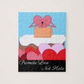 Heart Giving A Speech Over Liefde: Legpuzzel (Verticaal)