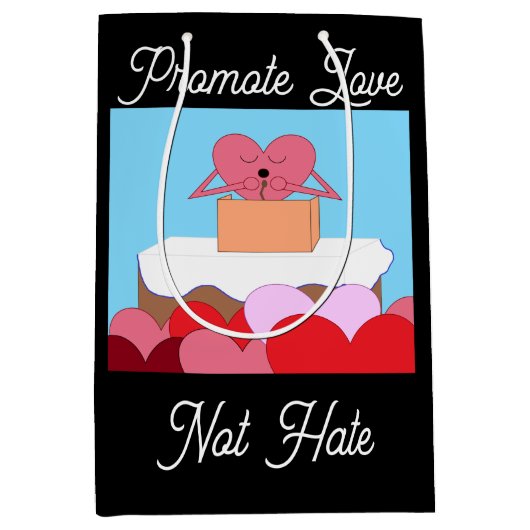 Heart Giving A Speech Over Liefde: Medium Cadeauzakje (Voorkant)