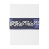 Heart & Glitter - Blauwe bruiloft Uitnodigingen Wikkel (Achterkant Voorbeeld)