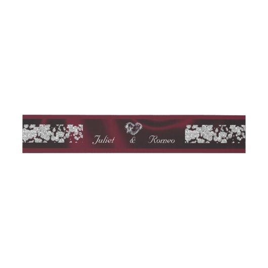 Heart & Glitter - Burgundy Wedding Uitnodigingen Wikkel (Vlak)