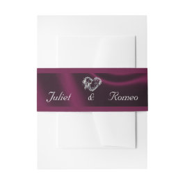 Heart & Glitter - Paarse bruiloft Uitnodigingen Wikkel