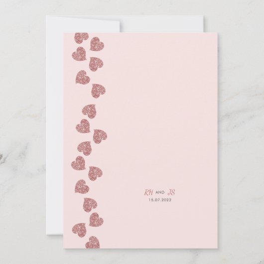 Heart Glitter Pink Weddenschap (Achterkant)