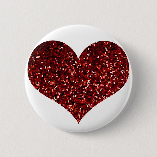 Heart Glittery Red Glitter Sparkle Pattern Weddens Ronde Button 5,7 Cm (Voorkant)