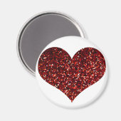 Heart Glittery Red Glitter Sparkly Pattern Weddens Magneet (Voorkant / Achterkant)