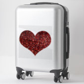 Heart Glittery Red Glitter Sparkly Pattern Weddens Sticker (Koffer)