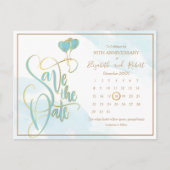 Heart Glod 50th Jubileum Save The Date Aankondigingskaart (Voorkant)