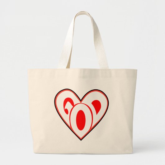Heart God Grote Tote Bag (Voorkant)