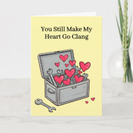 Heart Goes Clang Tin Toolbox 10th Wedding Annivers Kaart