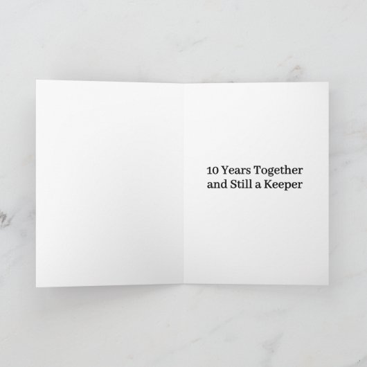 Heart Goes Clang Tin Toolbox 10th Wedding Annivers Kaart (Binnen)