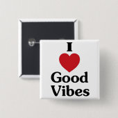 Heart good vibes Simple love souvenir button (Voorkant /achterkant)
