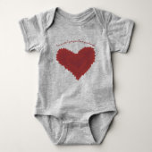 Heart Goosebbulten, zodat donker rood getextureerd Romper (Voorkant)