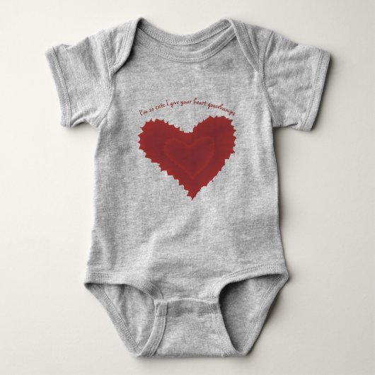 Heart Goosebbulten, zodat donker rood getextureerd Romper (Voorkant)