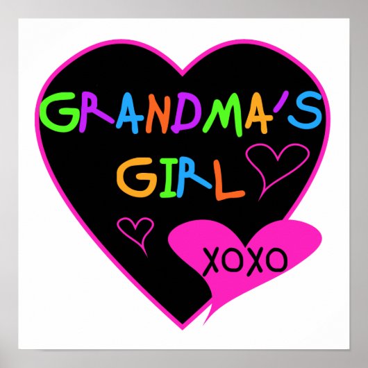 Heart Grandma's Girl T-shirts en Gifts Poster (Voorkant)