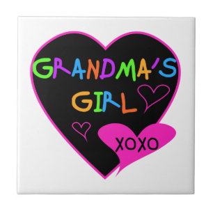 Heart Grandma's Girl T-shirts en Gifts Tegeltje