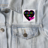 Heart Grandma's Girl T-shirts en Gifts Vierkante Button 5,1 Cm (In situ)