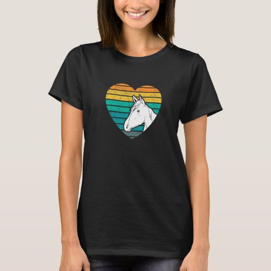 Heart Graphic Horse Lover Equestrian Rider Horses  T-shirt (Voorkant)