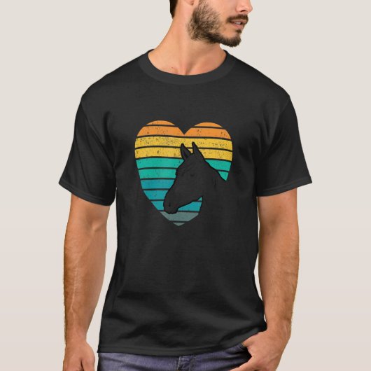 Heart Graphic Horse Lover Equestrian Rider Horses T-shirt (Voorkant)
