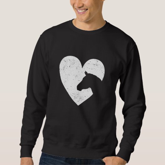Heart Graphic Horse Lover Equestrian Rider Horses Trui (Voorkant)