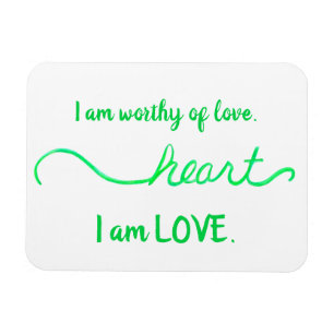 "Heart" Green Heart Chakra Love Words Magnet Magneet