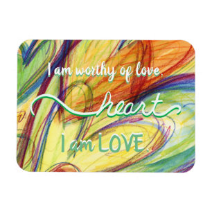 "Heart" Green Heart Chakra Love Words Magnets Magneet