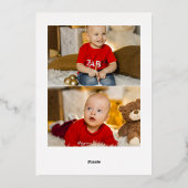 Heart Greenery Foto Merry Kerstmis Foil Folie Feestdagenkaart (Achterkant)