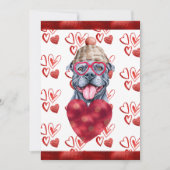 Heart Grey Pitbull Hondenliefhebber Valentijn Gift Feestdagenkaart (Voorkant)