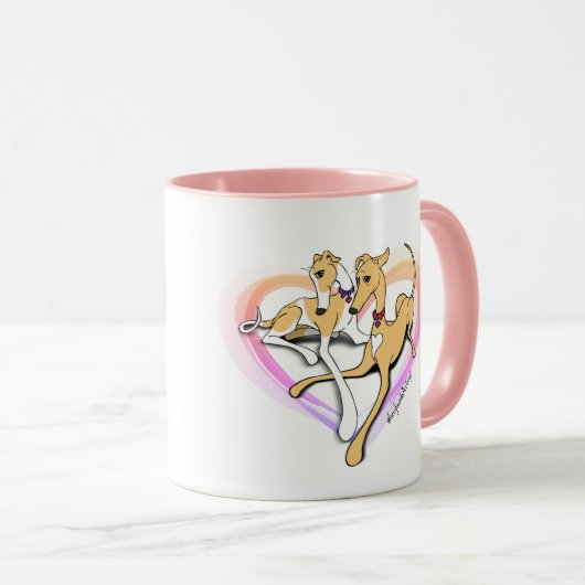 Heart Greyhound Art Mok (Voorkant rechts)