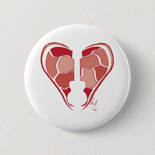 Heart Guitar Ronde Button 5,7 Cm (Voorkant)