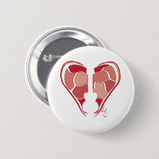 Heart Guitar Ronde Button 5,7 Cm (Voorkant /achterkant)