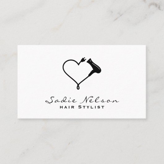 Heart Hairdryer Hair stylist Salon Tools Beauty Visitekaartje (Voorkant)