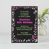 Heart Halloween Happy Birthday Party Invitation Kaart (Staand voorkant)