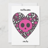 Heart Halloween Happy Birthday Party Invitation Kaart (Achterkant)