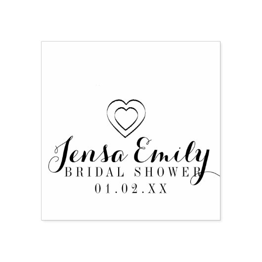 Heart Hand Drawn Vrijgezellenfeest Favor Rubber St Rubberstempel (Afrduk)