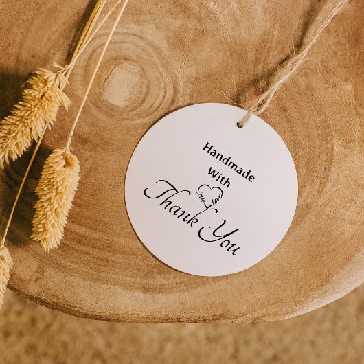 Heart Hand gemaakt met Love Typography Script Zelfinktende Stempel