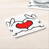 Heart Hand  Kartonnen Onderzetters (Schuin)