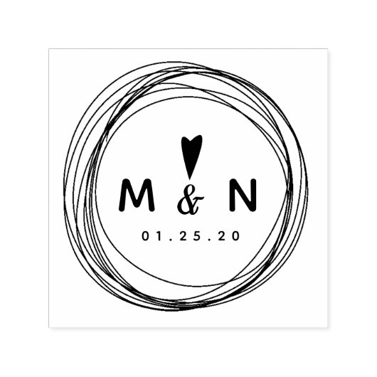 Heart Hand Tekwn Rings Circular Heart Couples Name Zelfinktende Stempel (Design)